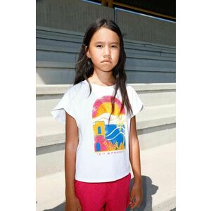 Sisley tricou de bumbac pentru copii culoarea alb imagine