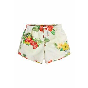 Pantaloni scurti de baie cu imprimeu floral si snur imagine