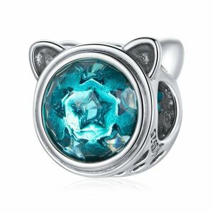 Talisman din argint Sea Blue Star Cat imagine