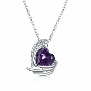 Colier din argint Purple Winged Heart imagine