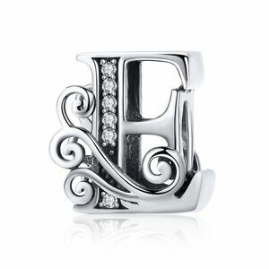 Talisman din argint cu Litera E din Poveste imagine