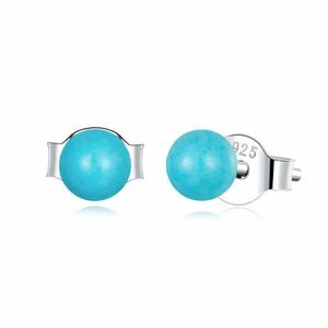 Cercei din argint Small Turquoise Ball imagine