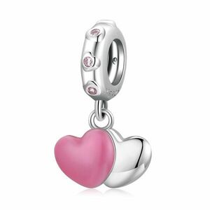 Talisman din argint Double Pink Heart imagine