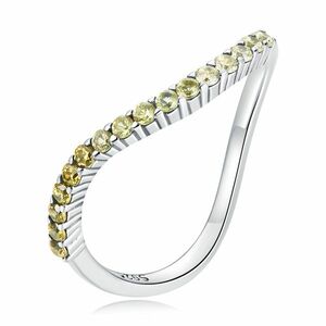Inel din argint Curved Yellow Crystals imagine