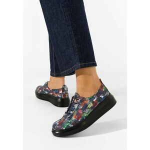 Pantofi casual dama piele Elma multicolori V2 imagine