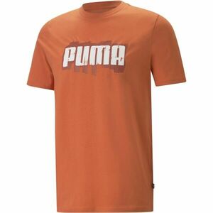 Puma GRAPHICS PUMA WORDING TEE Tricou bărbați, portocaliu, mărime imagine