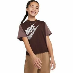 Nike NSW TEE ESSNTL BOXY TEE Tricou pentru fete, maro, mărime S imagine