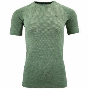 Odlo W CREW NECK S/S ESSENTIAL SEAMLESS Tricou de alergare femei, verde, mărime XL imagine