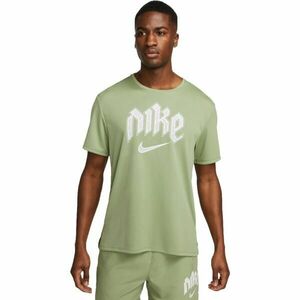 Nike DF RUN DVN MILER SS Tricou bărbați, verde deschis, mărime XL imagine