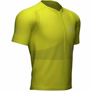 Compressport TRAIL HALF-ZIP FITTED SS TOP Tricou de alergare bărbați, galben, mărime imagine