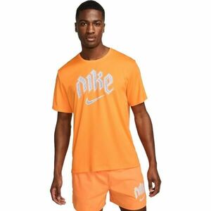 Nike DF RUN DVN MILER SS Tricou bărbați, portocaliu, mărime imagine