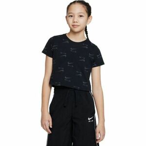 Nike NSW TEE CROP AIR AOP Tricou pentru fete, negru, mărime imagine