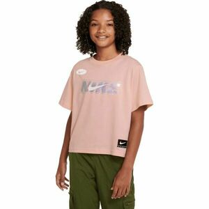 Nike NSW TEE BOXY ICON CLASH Tricou pentru fete, roz, mărime imagine