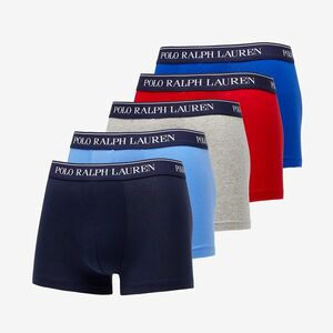 Ralph Lauren Stretch Cotton Classic Trunk 5-Pack Red/ Grey/ Royal Game/ Blue/ Navy imagine