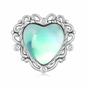 Talisman din argint Mystic Green Heart imagine
