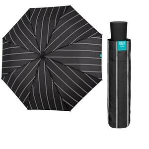 Mini Umbrela ploaie pliabila model in dungi pt barbati neagra imagine