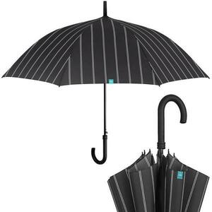 Umbrela ploaie baston in dungi pt barbati neagra imagine
