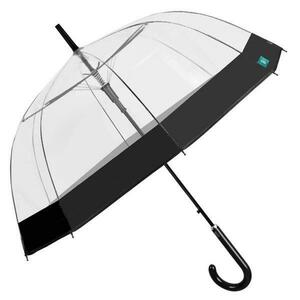 Umbrela ploaie transparenta cu bordura neagra imagine