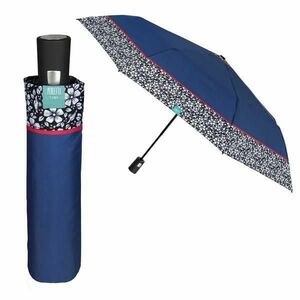 Mini Umbrela ploaie pliabila automata albastra cu brodura imagine