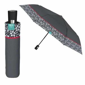 Mini Umbrela ploaie pliabila automata gri cu brodura imagine
