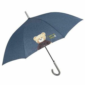 Umbrela ploaie automata baston model denim albastru Teddy Bear imagine