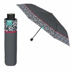 Mini Umbrela ploaie manuala gri cu brodura lata imagine