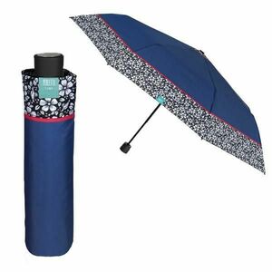 Mini Umbrela ploaie manuala albastra cu brodura lata imagine