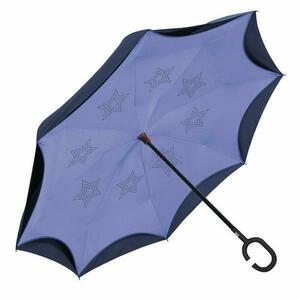 Umbrela ploaie reversibila uni cu maner C mov imagine