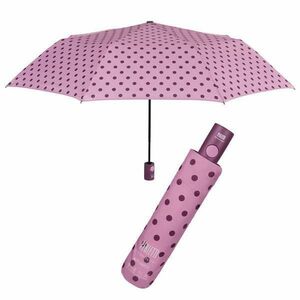 Mini Umbrela ploaie automata pliabila model cu buline roz imagine