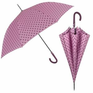 Umbrela ploaie automata baston model cu buline roz imagine