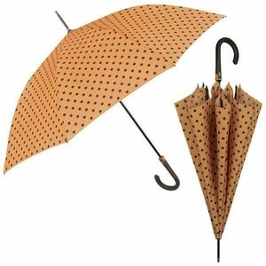 Umbrela ploaie automata baston model cu buline portocalii imagine
