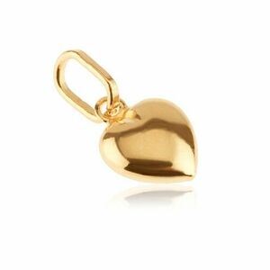 Pandantiv din aur 585 - inimă 3D cu suprafață lucioasă și caneluri imagine