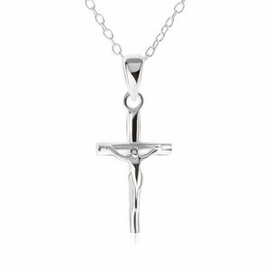 Lanț și pandantiv cu Iisus pe cruce - colier realizat din argint 925 imagine