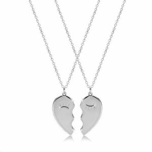 Set din argint 925 - două coliere, inima înjumătățită cu ochi imagine