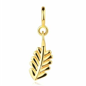 Pandantiv din aur 585 pentru brățară – o frunză cu crestături, inel cu arc imagine