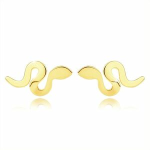Cercei din aur galben 585 – motiv șarpe ondulat, știfturi imagine