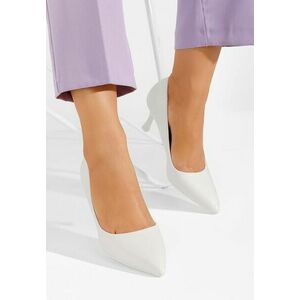 Pantofi stiletto Narelia albi imagine