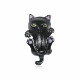 Talisman din argint Black Kitty imagine