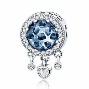 Talisman din argint Dangle Blue Hearts imagine