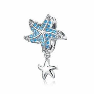 Talisman din argint Sparkling Blue Starfish imagine