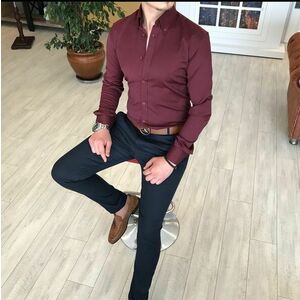Tinuta barbati smart casual pantaloni + camasa12092 imagine