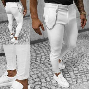 Pantaloni barbati casual alb + lant 12098 11-5.6 imagine