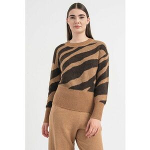 Pulover din amestec de lana alpaca cu model zebra imagine
