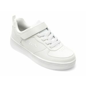 Pantofi SKECHERS albi, SPORT COURT 92, din piele ecologica imagine