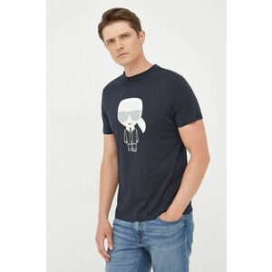 Karl Lagerfeld tricou din bumbac culoarea bleumarin, cu imprimeu 500251.755071 imagine