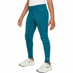 Nike NSW ESSNTL MR TGHT LOGO PRNT Colanți pentru fete, albastru, mărime L imagine