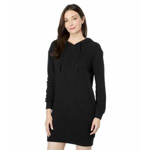 Imbracaminte Femei Chaser Sustainable Bliss Knit Long Sleeve Hooded Dress True Black imagine