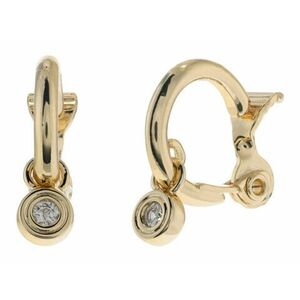 Bijuterii Femei LAUREN Ralph Lauren 15 mm Hoop w Double Bezel Stone Drop Earrings GoldCZ imagine