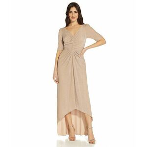 Imbracaminte Femei Adrianna Papell Stretch Metallic Knit Long Mob Gown Champagne imagine