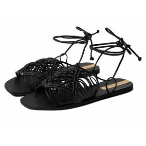 Incaltaminte Femei KAANAS Cassandra Huarache-Style Ankle-Wrap Sandal Black imagine